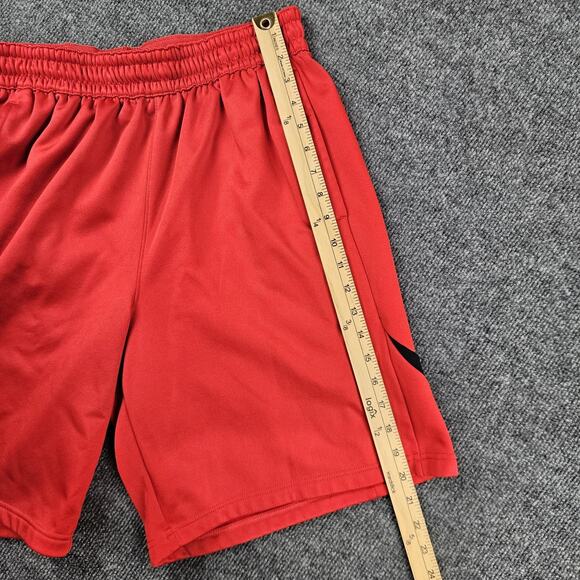 Nike Therma Fit Basketball Shorts‎ Men's L Dri-Fit Athletic Red/Black Big Swoosh - Picture 6 of 9
